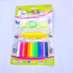 صلصال للأطفال آمن وصحي متعدد الألوان لتنمية مهارات التشكيل والإبداع – 12 قطعة مع فورم ونشابة للتشكيل