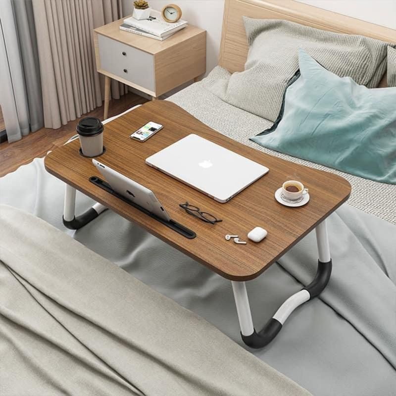 ترابيزة لاب توب قابلة للطي من الخشب – تصميم مريح ومتعدد الاستخدامات للعمل والمذاكرة