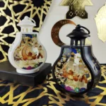 فانوس رمضان الأكريليك المضيء بزخارف ثلاثية الأبعاد – هدية رمضانية مثالية تضفي أجواء ساحرة – متعدد الالوان – 18*12*9 سم