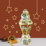 فانوس رمضان المعدني الكلاسيكي – زينة مثالية للمداخل والشوارع بإضاءة الشموع والمصابيح الكهربائية