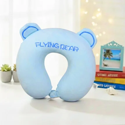 مخدة الرقبة FLYING BEAR بيبي بلو -28 سم ميموري فوم-مثالية للسفر والراحة