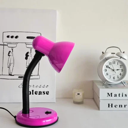 أباجورة مكتب عملية للطلاب والعمل -لون بينك–32 cm -إضاءة ثابتة بتصميم أنيق