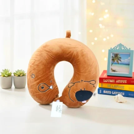 مخدة رقبة ميموري فوم 28 سم – وسادة سفر بتصميم دبدوب لطيف للدعم والراحة