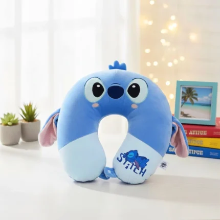 مخدة رقبة ميموري فوم 28 سم – وسادة سفر بتصميم ستيتش مريح للدعم والاسترخاء