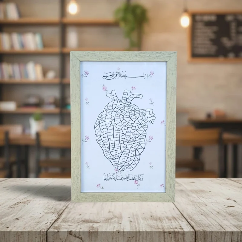 برواز الآيات القرآنية على شكل قلب – مقاس 20×30 سم والتصاميم حسب الطلب