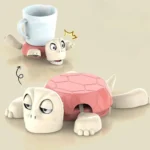 قاعدة الأكواب السلحفاة -متحركة ثلاثية الأبعاد 2*1– تصميم تفاعلي مضحك يحمي الأسطح ويضيف لمسة ديكور فريدة