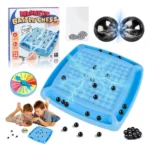 لعبة الشطرنج المغناطيسية مع كرات معدنية وأقراص دوارة – لتنمية التفكير والتركيز-22.5×22.5 سم