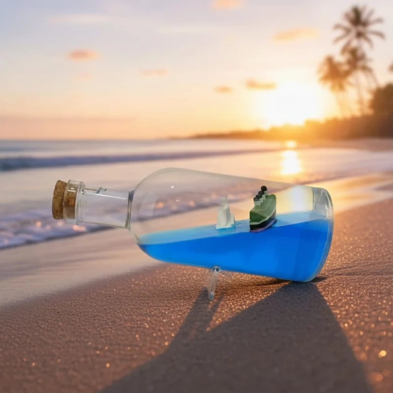 ديكور السفينة العائمة -مجسم بحري اسطواني أنيق للديكور بطول 17 سم