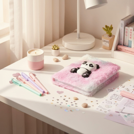 نوت فرو دبدوب باندا بارز – نوتة ملاحظات فخمة مقاس 20×15 سم بورق كريمي مسطر