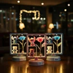 انتيكة ستيتش موسيقية مضيئة – ديكور مميز ولطيف باللون الوردي – مقاس 22×17 سم - الصورة 2