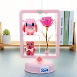 انتيكة ستيتش موسيقية مضيئة – ديكور مميز ولطيف باللون الوردي – مقاس 22×17 سم