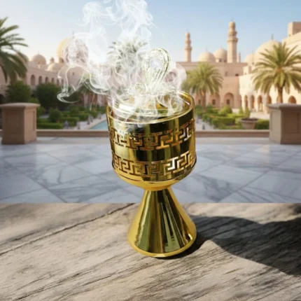 مبخرة نحاس صغيرة 15×6 سم – ديكور شرقي أنيق لتعطير المنزل