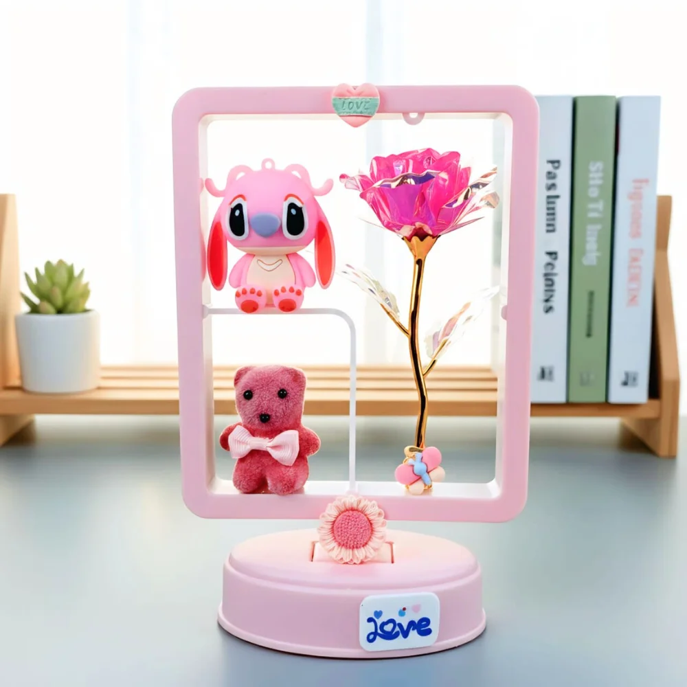 10 انتيكة ستيتش موسيقية مضيئة – ديكور مميز ولطيف باللون الوردي – مقاس 22×17 سم