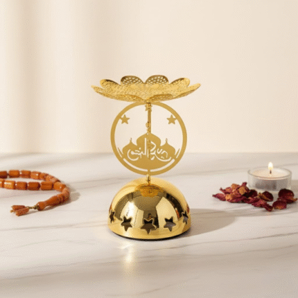 تمارة ذهبي فاخرة ديكور رمضاني مقاس 13×8 سم