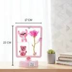 انتيكة ستيتش موسيقية مضيئة – ديكور مميز ولطيف باللون الوردي – مقاس 22×17 سم - الصورة 4