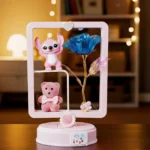 انتيكة ستيتش موسيقية مضيئة – ديكور مميز ولطيف باللون الوردي – مقاس 22×17 سم - الصورة 6