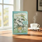 دفتر ملاحظات A5 بمشبك مغناطيسي –تصميم مزهرية بالورود البيضاء لفان جوخ- ورق ناعم عالي الجودة -128 ورقة التدوين للكتابة والتدوين