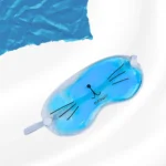 قناع عين جل مبرد للنوم – تصميم قطة لطيف لون بينك – تصميم قطة لطيف لون بينك- شفاف لعلاج الإرهاق والهالات السوداء