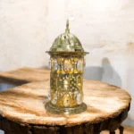 فانوس نحاس كرستال مضيء بتصميم إسلامي فاخر – مقاس 22 × 13 سم