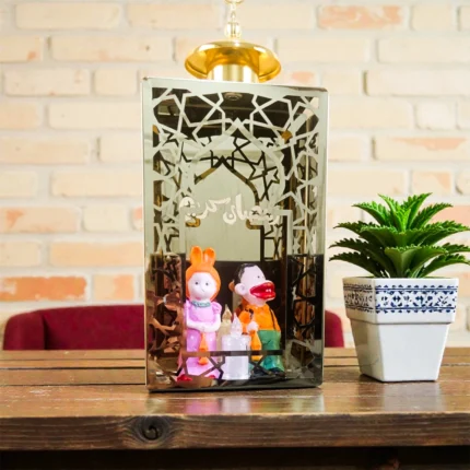 فانوس نحاس ديكوري على شكل بوجي وطمطم – إضاءة رمضانية مميزة – مقاس 30 × 15 سم