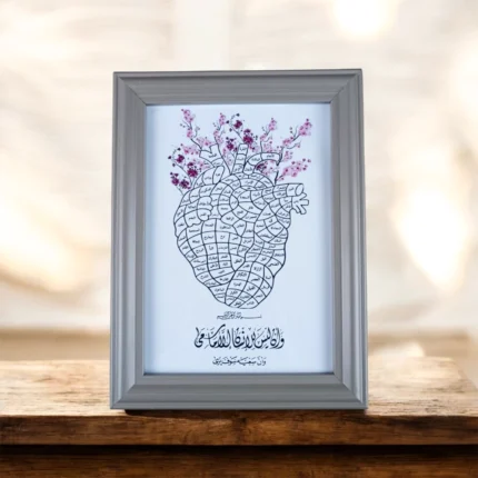 برواز السور القرآنية رمادي مقاس 18×13 سم – لوحة قرآنية أنيقة للديكور المنزلي والمكاتب