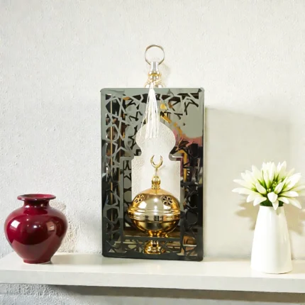 مبخرة ديكورية مستطيلة شكل هلال – لون ذهبي فاخر – حجم 30×15 سم