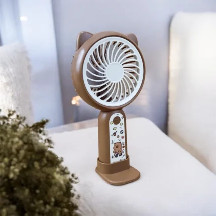 مروحة يد صغيرة بتصميم دب كيوت – مروحة محمولة USB هادئة للأطفال والبنات