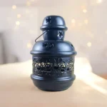 فانوس ايكيا معدن اسود ديكوري مضيء – تصميم رمضاني أنيق بحجم 18 × 9 سم