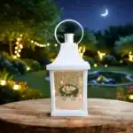 ⁦فانوس تركي أبيض ديكور رمضان – حجم 20 × 9.5 سم – تصميم أنيق بإضاءة دافئة⁩ - الصورة ⁦2⁩