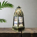 فانوس استاند صغير أنتيكة بتصميم رمضاني – حجم 12 سم