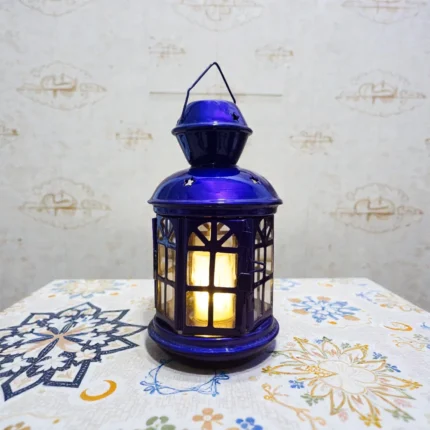 فانوس ايكيا معدني موف 20×13 سم – تصميم كلاسيك للديكور الرمضاني والمنزلي