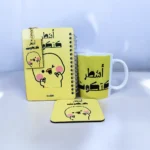 مجموعة هدايا أشطر كتكوت مكتبية – نوت بوك + مج + كوستر + ميدالية – تصميم كيوت مبهج - الصورة 2