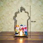 ⁦فانوس نحاس بأشكال فنانيس مضيء – ديكور رمضان تراثي مقاس 30×14.5 سم⁩ - الصورة ⁦3⁩