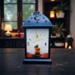 فانوس تركي ديكوري بإضاءة دافئة – لون أسود – 23×10.5 سم