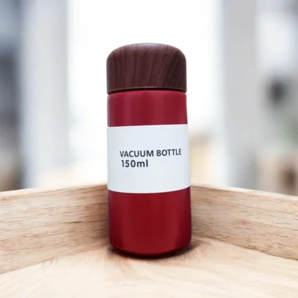 مج حراري صغير 150 مل بغطاء خشبي أنيق – كوب قهوة عملي وسهل الحمل