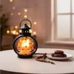 فانوس تركي دائري أسود بتصميم زخرفي – 19 سم ديكور رمضاني أنيق