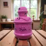 فانوس ايكيا معدن بينك ديكوري – تصميم رمضاني أنيق بحجم 18 × 9 سم