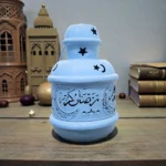 فانوس ايكيا معدن بيبي بلو ديكوري – تصميم رمضاني أنيق بحجم 18 × 9 سم