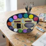 ⁦بالته الوان مياه خشبية للأطفال 12 لون مع فرشاة – ألوان مائية تعليمية للرسم المدرسي والهوايات⁩ - الصورة ⁦2⁩