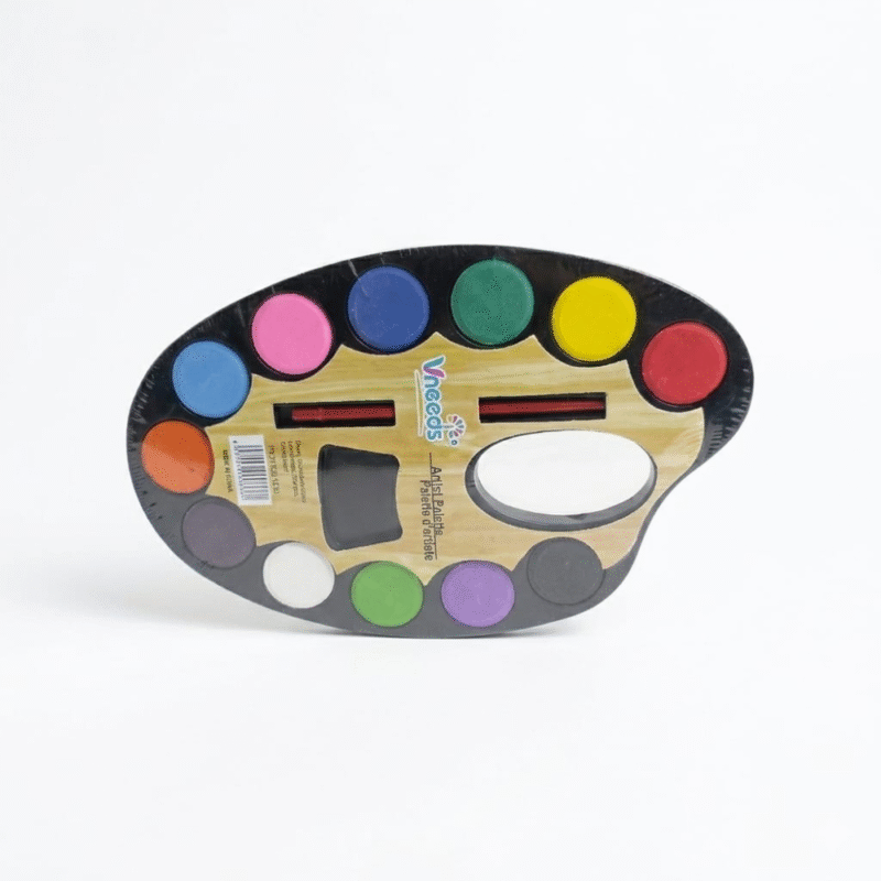 بالته الوان مياه خشبية للأطفال 12 لون مع فرشاة – ألوان مائية تعليمية للرسم المدرسي والهوايات