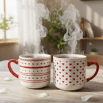 مج قلوب بيد قلب 310 مل – كوب سيراميك رومانسي مقاس 9×8 سم بتصميم قلوب مميز للهدايا