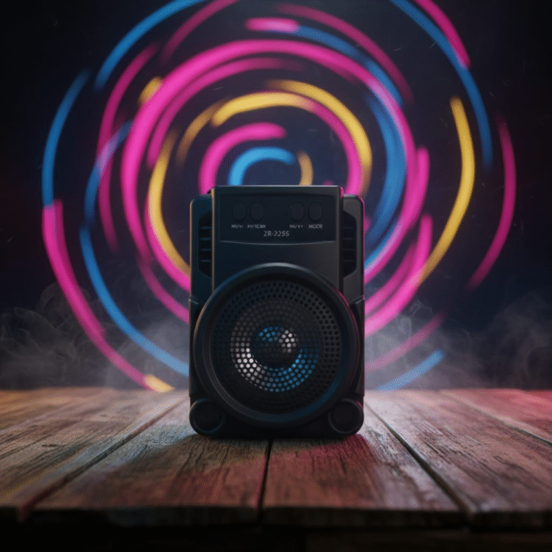 صب سماعة محمولة ZR-225S بلوتوث – مكبر صوت ميني بمدخل USB وكارت ميموري وراديو FM