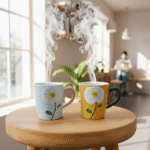 مج بورسلين وردة ياسمين – تصميم أنيق ولمسة رقيقة لهدية مميزة لكل المناسبات