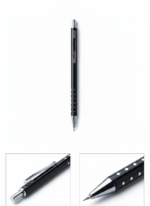 قلم سنون رصاص 0.7 مم أسود بتصميم أنيق ومشبك معدني – قلم ميكانيكي عملي للمدرسة والمكتب والرسم - الصورة 2
