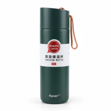 مج حراري لون زيتي سعة 460 مل – كوب عازل للحرارة ستانلس ستيل داخلي 316 بتصميم أنيق عملي