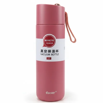 مج حراري لون بينك سعة 460 مل – كوب عازل للحرارة ستانلس ستيل داخلي 316 بتصميم أنيق عملي