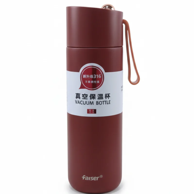 مج حراري لون أحمر غامق سعة 460 مل – كوب عازل للحرارة ستانلس ستيل داخلي 316 بتصميم أنيق عملي