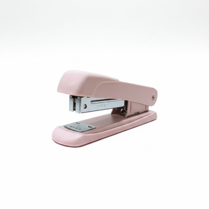 دباسة ورق مكتبية صغيرة لون وردي 11.5 سم – دباسة عملية للمدرسة والمكتب