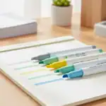 ⁦طقم أقلام تحديد هيلايتر بلمعة 5 قطع – ألوان باستيل لامعة للمذاكرة والرسم والملاحظات⁩ - الصورة ⁦5⁩