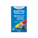 طباشير ملونة Giotto Robercolor – 10 ألوان Dust Free بطول 8 سم للسبورة – صناعة فرنسية
